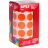 (11488) APLI GOMETS REDONDOS 20MM ROLLO NARANJA