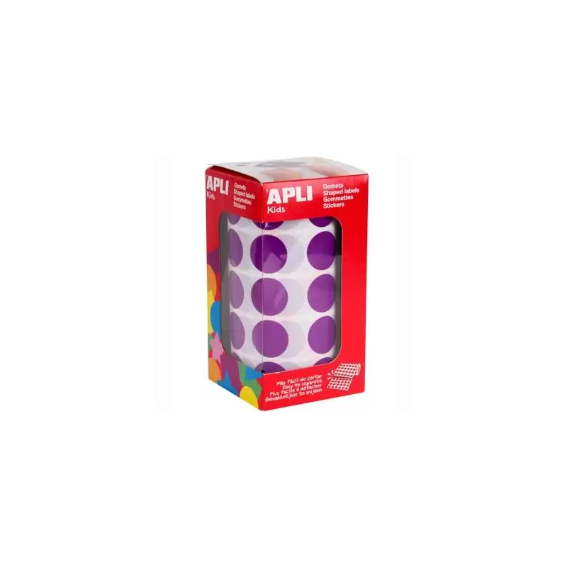 (11490) APLI GOMETS REDONDOS 20MM ROLLO LILA