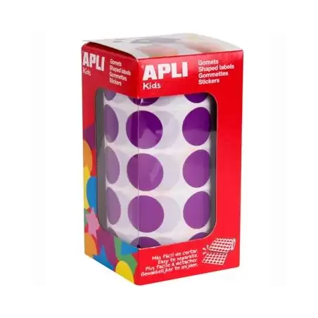(11490) APLI GOMETS REDONDOS 20MM ROLLO LILA