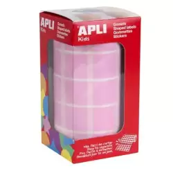 (11499) APLI GOMETS CUADRADOS 20MM ROLLO ROSA -ROLLO 1770 UNIDADES-