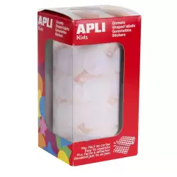 (11905) APLI GOMETS REDONDOS 20MM ROLLO BLANCOS
