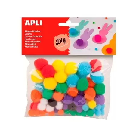 (13061) APLI POMPONES COLORES SURTIDOS -BOLSA 78U-