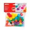 (13061) APLI POMPONES COLORES SURTIDOS -BOLSA 78U-