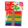 (13064) APLI PALOS DE POLO DE MADERA 114X10MM COLORES SURTIDOS -BOLSA 50U-