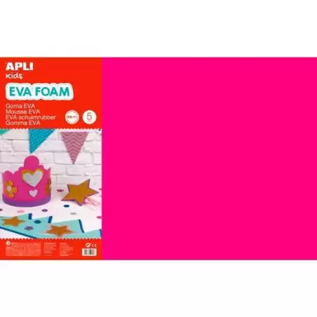 (13692) APLI GOMA EVA 40X60CM GROSOR 2MM FUCSIA PACK 5 UD