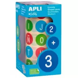 (15126) APLI ROLLO GOMETS ABECEDARIO MAYÚSCULAS REDONDOS 20MM