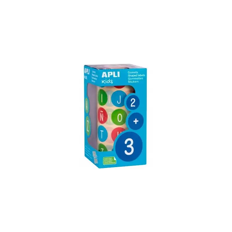 (15126) APLI ROLLO GOMETS ABECEDARIO MAYÚSCULAS REDONDOS 20MM