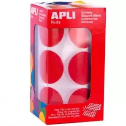 (17863) APLI GOMETS REDONDOS 33MM ROLLO ROJO -ROLLO 708 UNIDADES-