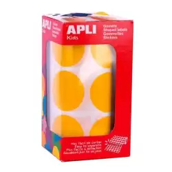 (17865) APLI GOMETS REDONDOS 33MM ROLLO AMARILLO -ROLLO 708 UNIDADES-