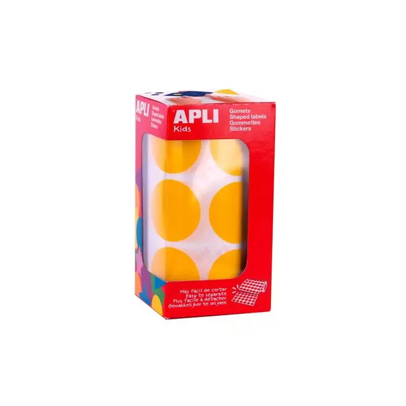 (17865) APLI GOMETS REDONDOS 33MM ROLLO AMARILLO -ROLLO 708 UNIDADES-