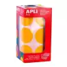 (17865) APLI GOMETS REDONDOS 33MM ROLLO AMARILLO -ROLLO 708 UNIDADES-