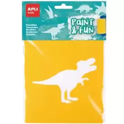 (19410) APLI PLANTILLAS DE FORMAS DINOSAURIOS PAINT & FUN PP FLEXIBLE BOLSA DE 6 SURTIDOS