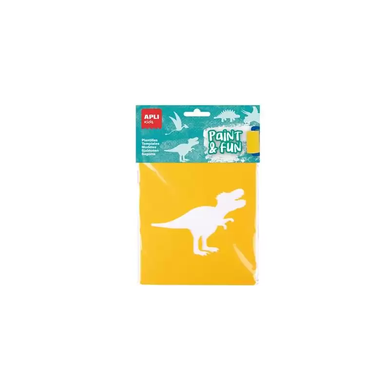 (19410) APLI PLANTILLAS DE FORMAS DINOSAURIOS PAINT & FUN PP FLEXIBLE BOLSA DE 6 SURTIDOS