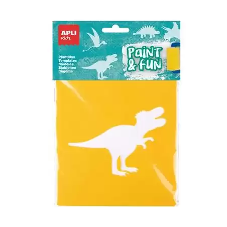 (19410) APLI PLANTILLAS DE FORMAS DINOSAURIOS PAINT & FUN PP FLEXIBLE BOLSA DE 6 SURTIDOS
