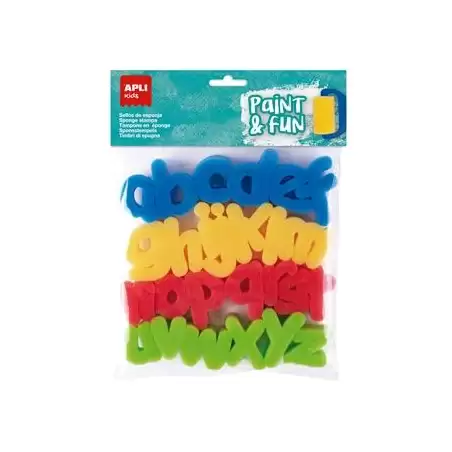 (19412) APLI SELLOS PAINT&FUN ESPONJA ABC BOLSA DE 26 C/SURTIDOS