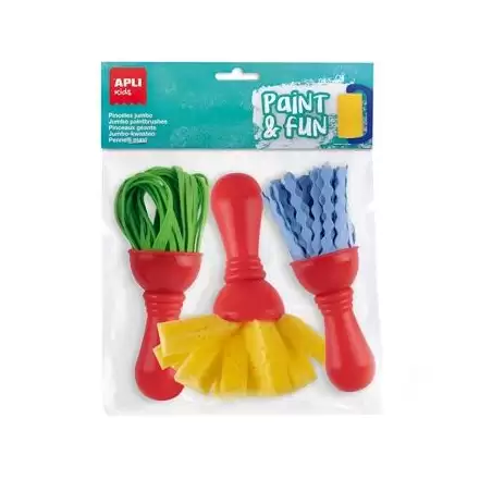 (19414) APLI PINCELES PAINT&FUN MAXI GOMA EVA Y ESPONJA PAINT & FUN C/SURTIDOS BOLSA 3 UD