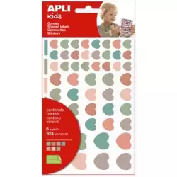 (19452) APLI GOMETS CORAZONES NORDIK REMOVIBLES 624U 6 HOJAS C/SURTIDOS