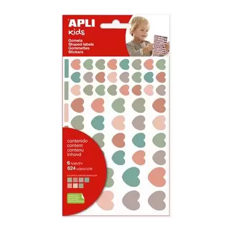 (19452) APLI GOMETS CORAZONES NORDIK REMOVIBLES 624U 6 HOJAS C/SURTIDOS