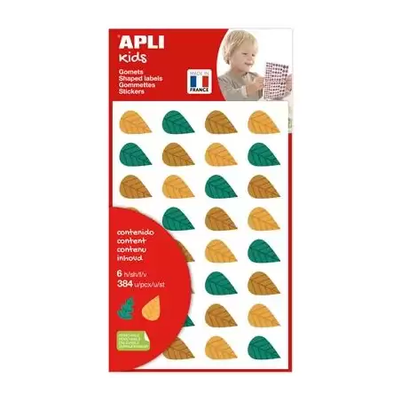 (19472) APLI GOMETS HOJAS DE ÁRBOLES REMOVIBLES 384U 6 HOJAS C/SURTIDOS