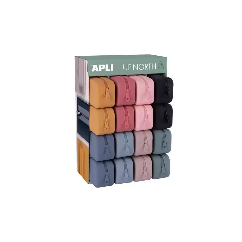 (19498) APLI ESTUCHE DE SILICONA UP NORTH EXPOSITOR DE 16 C/SURTIDOS