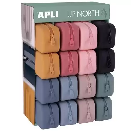 (19498) APLI ESTUCHE DE SILICONA UP NORTH EXPOSITOR DE 16 C/SURTIDOS