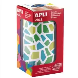 (19505) APLI GOMETS MOSAICOS REMOVIBLES 2460U 30 HOJAS TONOS AZULES SURTIDOS