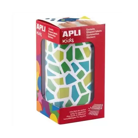 (19505) APLI GOMETS MOSAICOS REMOVIBLES 2460U 30 HOJAS TONOS AZULES SURTIDOS