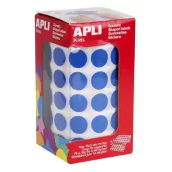 (4856) APLI GOMETS REDONDOS 15MM ROLLO AZUL -ROLLO 2832 UNIDADES-