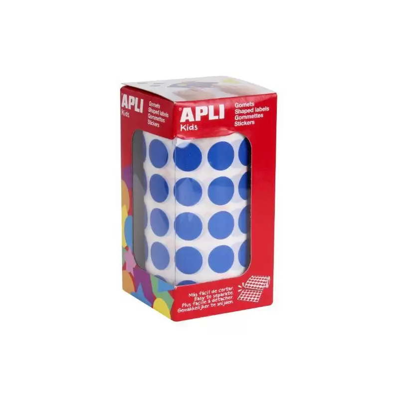 (4856) APLI GOMETS REDONDOS 15MM ROLLO AZUL -ROLLO 2832 UNIDADES-