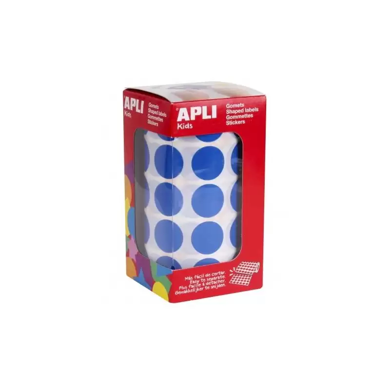 (4860) APLI GOMETS REDONDOS 20MM ROLLO AZUL