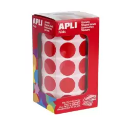 (4861) APLI GOMETS REDONDOS 20MM ROLLO ROJO