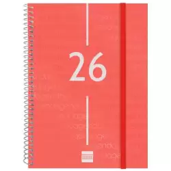 (741453026) FINOCAM AGENDA ESPIRAL YEAR E10-155X212MM SVH TAPA PP ROJO 2026