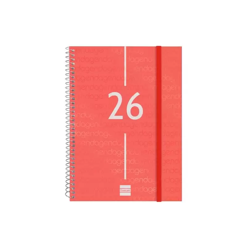 (741453026) FINOCAM AGENDA ESPIRAL YEAR E10-155X212MM SVH TAPA PP ROJO 2026