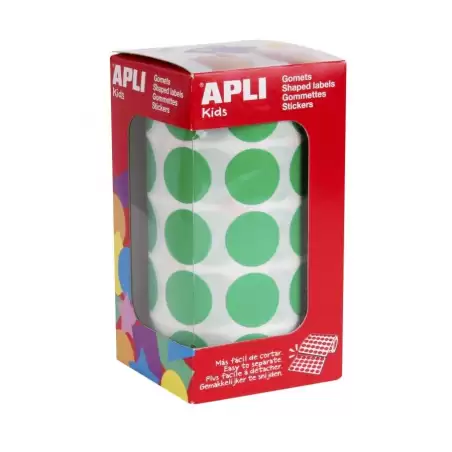 (4862) APLI GOMETS REDONDOS 20MM ROLLO VERDE