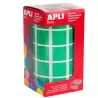 (4878) APLI GOMETS CUADRADOS 20MM ROLLO VERDE -ROLLO 1770 UNIDADES-