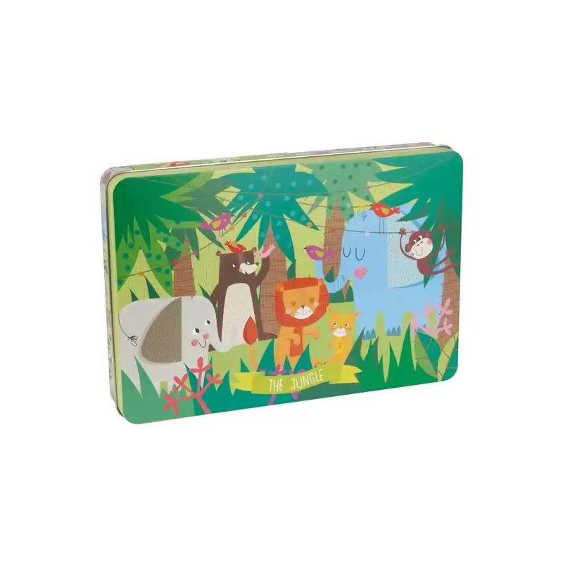 (16492) APLI PUZZLE TEMÁTICA LA JUNGLA 24 PIEZAS CAJA METÁLICA +3 AÑOS