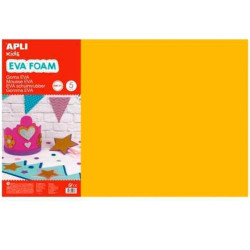 (12758) APLI GOMA EVA 40X60CM GROSOR 2MM NARANJA PACK 5 UD