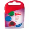 (12673) APLI PACK 8 IMANES REDONDOS 20MM COLORES SURTIDOS