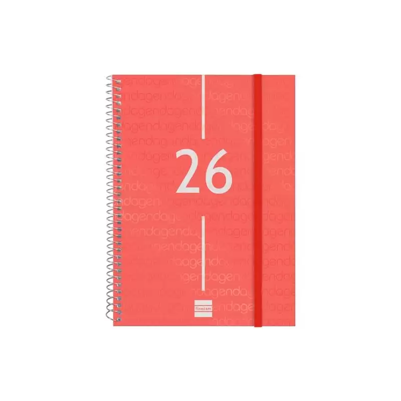 (742033026) FINOCAM AGENDA ESPIRAL YEAR E10-155X212MM SVV TAPA PP ROJO 2026