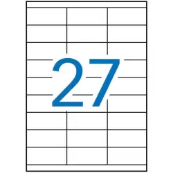(01271) APLI ETIQUETAS ADHESIVAS 70X30MM INKJET/LÁSER C/RECTOS 27 X 100H BLANCO