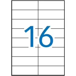 (01274) APLI ETIQUETAS ADHESIVAS 105X37MM INKJET/LÁSER C/RECTOS 16 X 100H BLANCO