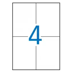 (01280) APLI ETIQUETAS ADHESIVAS 105X148MM INKJET/LÁSER C/RECTOS 4 X 100H BLANCO