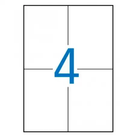 (01280) APLI ETIQUETAS ADHESIVAS 105X148MM INKJET/LÁSER C/RECTOS 4 X 100H BLANCO