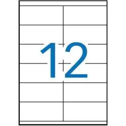 (01289) APLI ETIQUETAS ADHESIVAS 105X48MM INKJET/LÁSER C/RECTOS 12 X 100H BLANCO