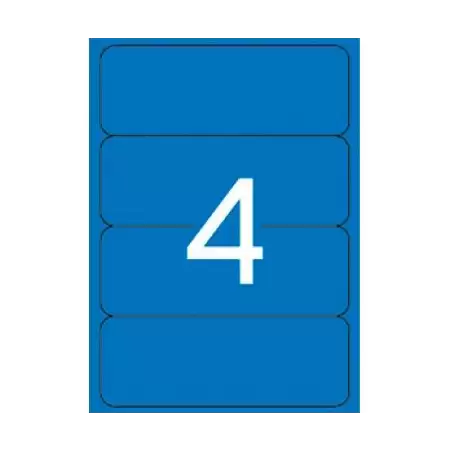 (01375) APLI ETIQUETAS ADHESIVAS ESPECIAL ARCHIVO 190X61MM INKJET/LÁSER C/ROMOS 4 X 20H AZUL