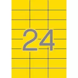 (01591) APLI ETIQUETAS ADHESIVAS 70X37MM INKJET/LÁSER C/RECTOS 24 X 20H AMARILLO FLUORESCENTE