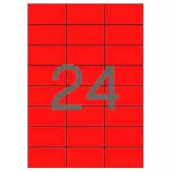 (01593) APLI ETIQUETAS ADHESIVAS 70X37MM INKJET/LÁSER C/RECTOS 24 X 20H ROJO