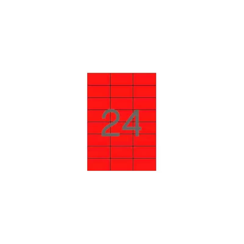 (01593) APLI ETIQUETAS ADHESIVAS 70X37MM INKJET/LÁSER C/RECTOS 24 X 20H ROJO