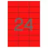 (01593) APLI ETIQUETAS ADHESIVAS 70X37MM INKJET/LÁSER C/RECTOS 24 X 20H ROJO