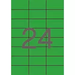 (01594) APLI ETIQUETAS ADHESIVAS 70X37MM INKJET/LÁSER C/RECTOS 24 X 20H VERDE